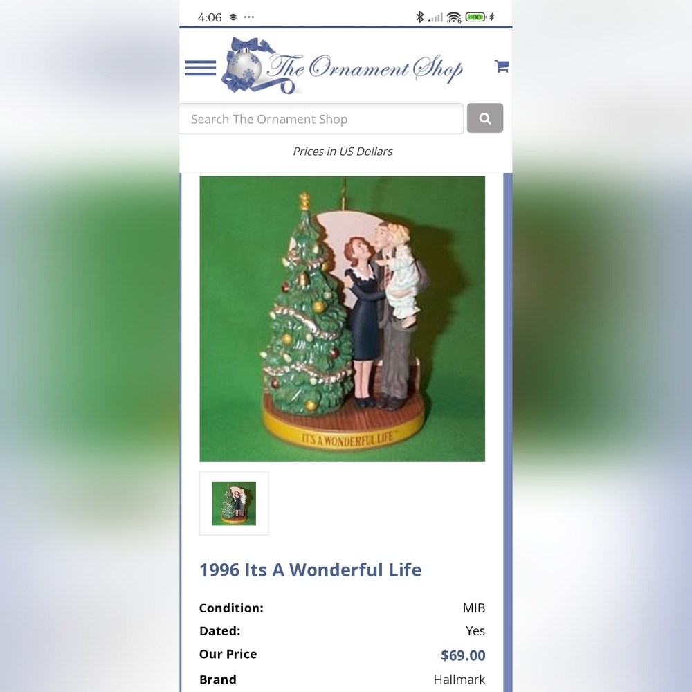 Hallmark Vintage 1946-1996 It's A Wonderful Life Christmas Movie Ornament NIB - Picture 11 of 11